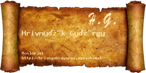 Hrivnyák György névjegykártya